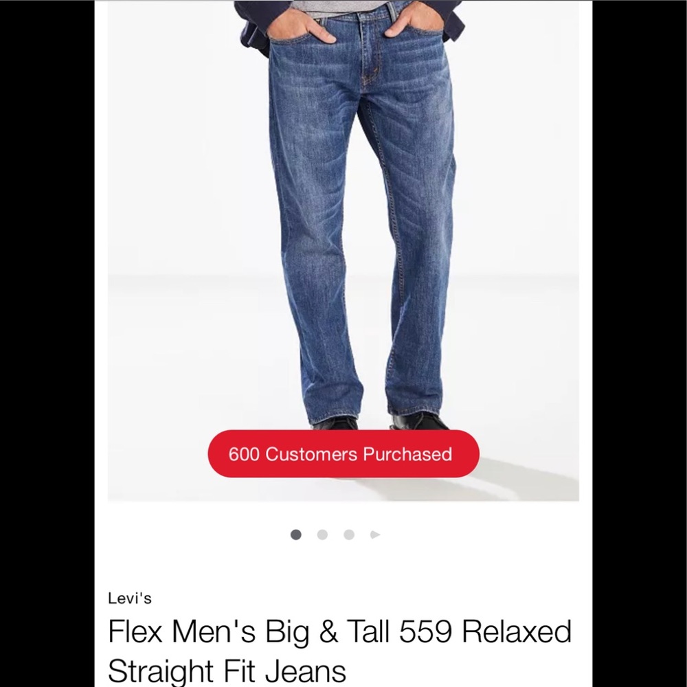 LEVIS FLEX MENS BIG & TALL 559 RELAXED STRAIGHT FIT JEAN